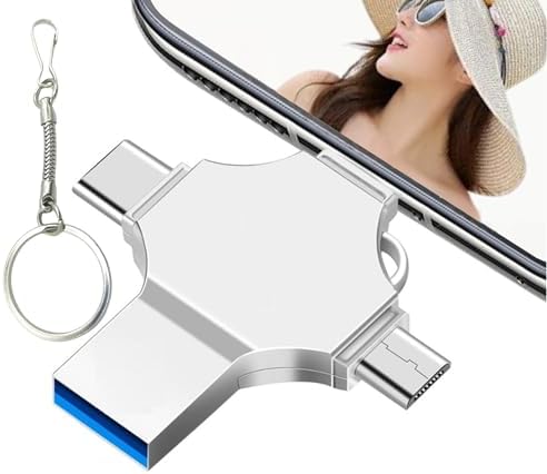 Versatile 128 GB USB C Flash Drive – 4-in-1 High-Speed Memory Stick for Seamless Data Transfer Across Smartphones, Laptops, and PCs – Compact, Durable, and Universal Compatibility for All Your Storage Needs