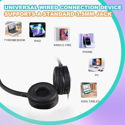 15-Pack Kids Classroom Headphones – Durable On-Ear Earphones for Students, Teens & Adults – Comfortable, Lightweight Design with Enhanced Device Compatibility – Ideal for Educational Settings & Group Learning Activities – Easy to Clean & Transport