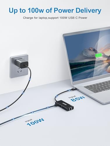 Unlock Seamless Connectivity with the QGee M 9-in-1 USB C Hub – The Ultimate Multi-Port Adapter for High-Speed Data Transfer, 4 K HDMI Output, and 100 W Power Delivery – Perfectly Compatible with Mac Book Pro, Air, i Pad, Dell, HP, Lenovo, and Chromebook – Compact, Stylish Blue Design for On-the-Go Professionals and Creatives