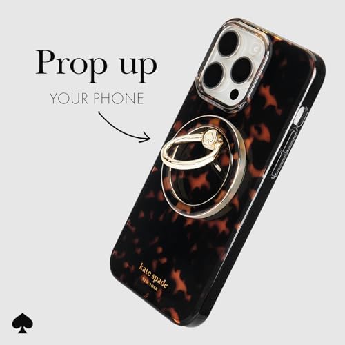 Transform Your Mobile Experience with the kate spade new york Tortoiseshell Magnetic Phone Ring Grip & Stand – Stylish, Removable & Mag Safe Compatible for Ultimate Convenience and Secure Handling