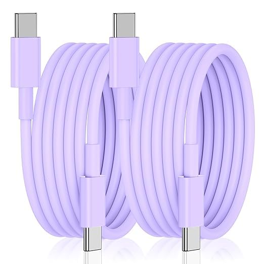 Premium 6 FT USB-C Fast Charger Cable for i Phone 15 & 16 – Durable Nylon Braided Charging Cord – 2-Pack for Rapid Charging with Enhanced Compatibility for Mac Book Pro, i Pad Air 4/5, and i Pad Pro – Tangle-Free, Long Reach Design for Ultimate Convenience