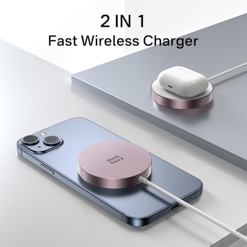 Minthouz Qi2 Magnetic Wireless Charger – 15 W Fast Charging for i Phone 16/15/14/13/12 Series & Air Pods, Sleek Magnetic Charging Pad for Qi-Enabled Devices, Effortless Power Boosts & Streamlined Design, Perfect for Home & Travel, No Adapter Required, Modern Black Finish