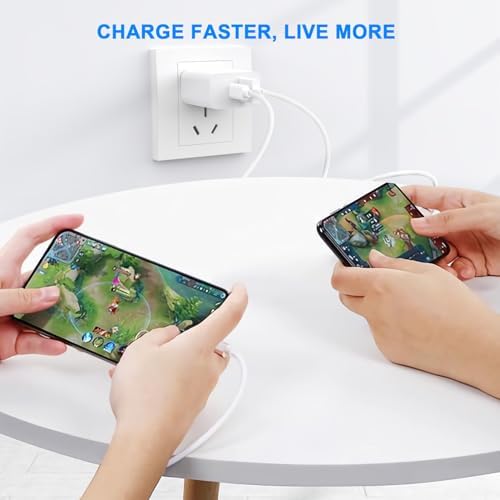 MFi Certified 20 W Dual-Port USB-C Fast Charging Kit – 3-Pack Wall Charger Set with 10 FT Lightning Cables for i Phone 14/13/12/11/XR/X/XS – Effortless Dual Device Charging for Home, Office & Travel – Superior Quality & Extended Cable for Optimal Convenience