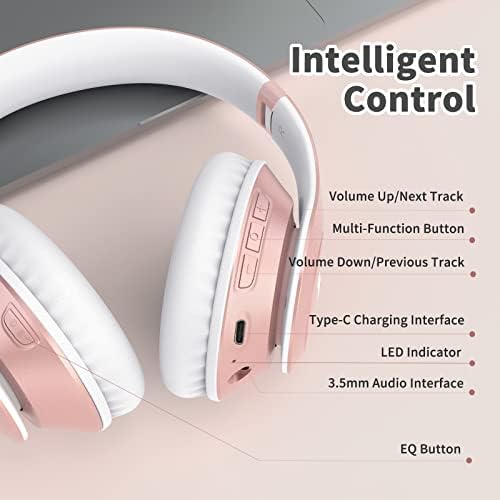 Revolutionize Your Audio Experience with Uliptz Bluetooth 5.3 Over-Ear Headphones – 65-Hour Playtime and Customizable Hi-Fi Sound for Every Mood – Ultra-Lightweight, Travel-Ready Design for Office, Home, and On-the-Go Listening – Immerse in Superior Comfort and Crystal-Clear Calls