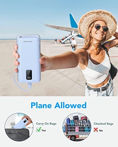 Ultimate Charmast 10,000 m Ah Portable Power Bank with Integrated Cables & Wall Plug – Fast Charging Essential for i Phone 16/15/14/13, Samsung, i Pad, and More – Unmatched Convenience for Travelers and On-the-Go Professionals