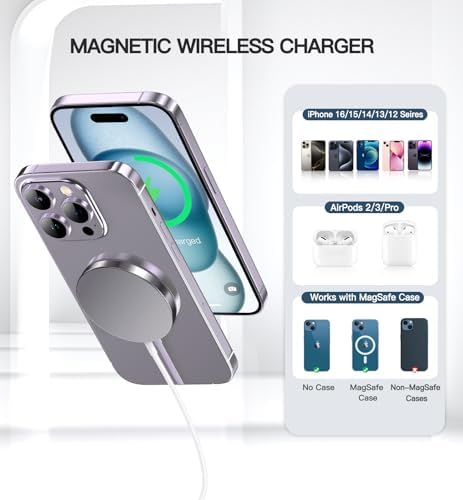 Revolutionary 15 W Magnetic Wireless Charger – Ultra-Fast Mag Safe Charging Pad Duo for i Phone 16 Series, Seamless Air Pods Compatibility, Sleek Design for Effortless Power-Up Anywhere