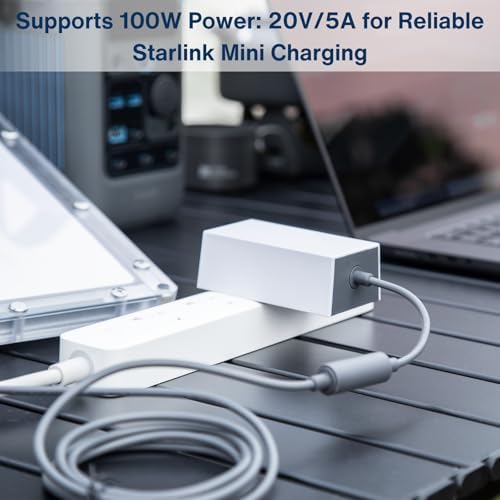 DC Female to USB-C Male Waterproof Power Adapter Cable for Starlink Mini – 100 W PD Power Delivery for Fast Charging, Ideal Outdoor Power Solution, Compatible with USB-C Chargers and Power Banks, Durable and Weather-Resistant Design for Uninterrupted Connectivity