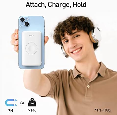 i WALK MAG-X Magnetic Wireless Power Bank with Integrated Apple Watch Charger – 10000 m Ah PD Fast Charging Solution for i Phone 16/15/14/13/12 Series and Apple Watch Ultra/8/7/6/5/4 – Ultimate Portability and Efficiency for On-the-Go Charging