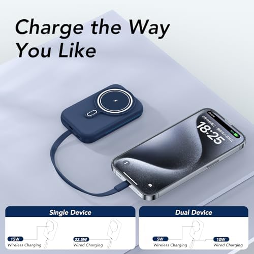 HUOTO 10000 m Ah Magnetic Power Bank – Ultimate Fast Charging Solution for i Phone 12-16 Pro Max | Wireless Battery Pack for Hassle-Free Travel & Everyday Use | Sleek, Compact Design with Enhanced Mag Safe Compatibility