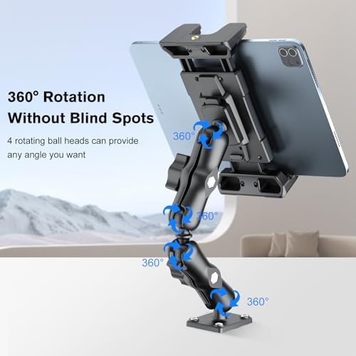OHLPRO Heavy-Duty Truck Tablet Holder – Secure Adjustable Mount for 5″-13″ Devices like i Pad Pro, Samsung Galaxy & Kindle Fire – Ultimate Dashboard Solution for Enhanced Mobility, Versatility, and Professional Use