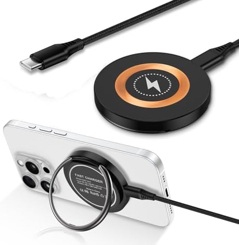 Samsung Magnetic Wireless Charger Pad – 15 W Fast Charging Station for Galaxy S25 Ultra, S24 Plus, S23, S22, S21, S20, S10 & i Phone 16 Series – Universal Compatibility with Google Pixel 9 Pro, 8 a, 7 a, 7, LG, Motorola & More – Sleek Design with Anti-Slip Base for Secure Charging – Lightweight & Portable for Home, Office & Travel – Includes 3 ft USB-C Cable – Enhanced Safety Features for Overcharge Protection – Ideal Gift for Tech Lovers and Frequent Travelers – Say Goodbye to Tangled Wires and Hello to Effortless Charging Experience – Perfect for All Your Wireless Charging Needs – Upgrade Your Charging Setup with This Versatile Mag Safe Charger Stand.