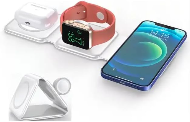 Revolutionize Your Charging Experience with the Freedom Path 3 in 1 Foldable Magnetic Wireless Charging Dock – Seamlessly Compatible with i Phone 15, 14, 13, 12, Apple Watch, and Top Android Brands Including Samsung, Google, Oppo, Xiaomi, and Sony – Fast Charging, Compact Design, and Enhanced Safety Features for Effortless Multi-Device Power Solutions at Home or On-the-Go