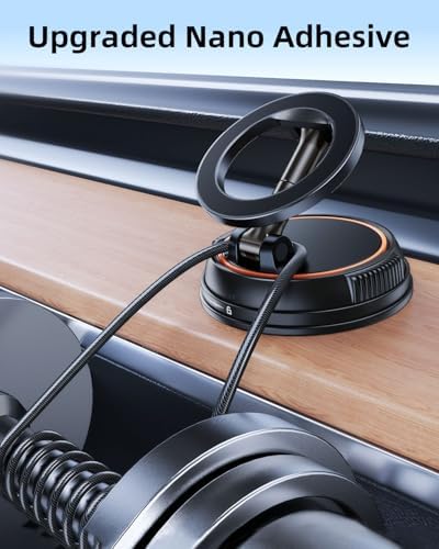 OATSBASF 360° Rotating Magnetic Car Phone Holder – Compact & Adjustable Smartphone Mount for i Phone 16-13 Pro Max Plus, Sleek Black Design – Enhance Navigation & Safety While Driving