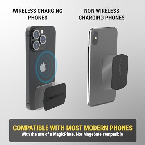 Scosche MXDM Ultra-Strong Magnetic Car Phone Holder – Secure Dashboard Mount for i Phone, Samsung & All Smartphones – Effortless Hands-Free Navigation & Enhanced Driving Safety with Durable Metal Plate