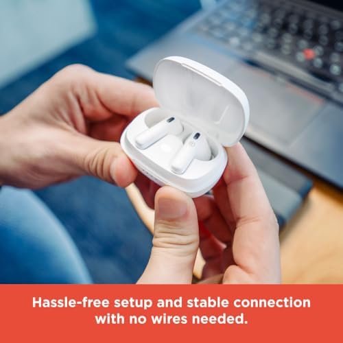 Transform Your Audio Journey with Radio Shack Bluetooth 5.2 Wireless Earbuds – Advanced Active Noise Cancelling, IPX5 Waterproof Rating for Unmatched Durability, 400 m Ah Battery for All-Day Listening, and Ergonomically Designed for Comfort and Stability in Any Activity