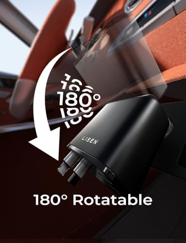 LISEN 69 W Retractable Car Charger for i Phone 16 – Fast USB-C Charging Adapter for Trucks and Cars, Tangle-Free Design, Essential Travel Accessory for Rapid Power Boost, Compatible with i Phone 16, 15, 14, 13, 12 Pro Max, Durable and Efficient