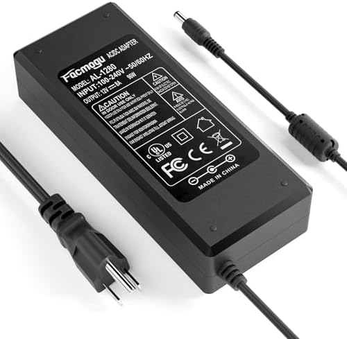 High-Efficiency 12 V 8 A AC to DC Power Adapter – 96 W Switching Supply for LED Strip Lights – 6.7 ft Power Cord – Universal Compatibility with 5.5 mm x 2.5 mm & 2.1 mm Connectors – Robust, Long-Lasting Power Solution for Home and Professional Use – Enhanced Performance & Economical Design