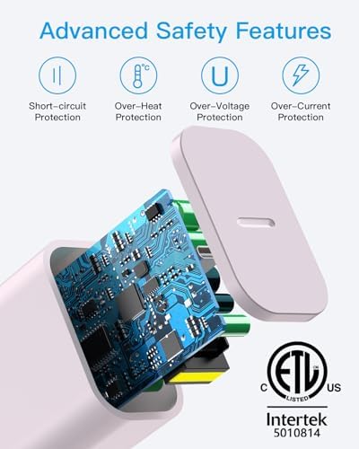 20 W Fast Charging 4-Pack i Phone Charger with USB-C to Lightning Cables – Compatible with i Phone 14/13/12/11 – Sleek Purple Design for Enhanced Efficiency and Portability