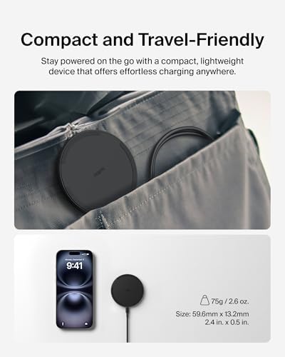 Belkin 15 W Qi Wireless Charging Pad – Fast, Efficient Charging for i Phone 16/15/14/13, Samsung Galaxy S25/S24, and Google Pixel – Eco-Friendly Design with Power Supply & Cable – Safe Charging with Case Compatibility – Perfect for Home or Travel – 2-Year Warranty Included