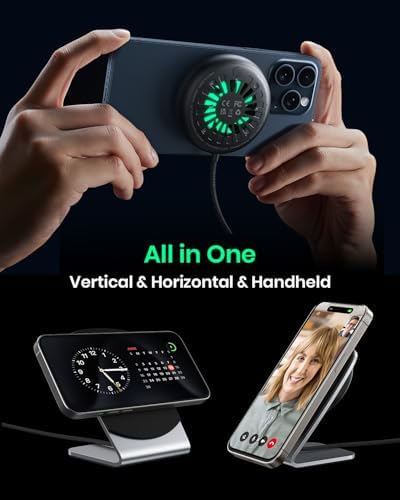 Elevate Your Charging Experience with the INIU 15 W Fast Magnetic Wireless Charger Stand – Sleek, Travel-Friendly Design for i Phone 12-16 and Air Pods, Featuring Adaptive Sleep-Friendly Light and Advanced Safety Features for Optimal Performance