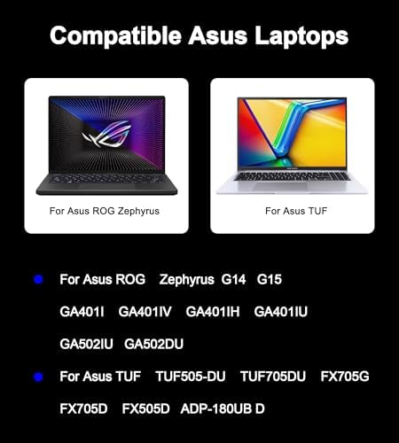 240 W ASUS ROG Laptop Charger with 6.0 x 3.7 mm Connector | High-Performance Rapid Charging Adapter for Zephyrus, Strix, and TUF Series | Built for Gamers & Professionals with Advanced Safety Features and Long-Lasting Durability