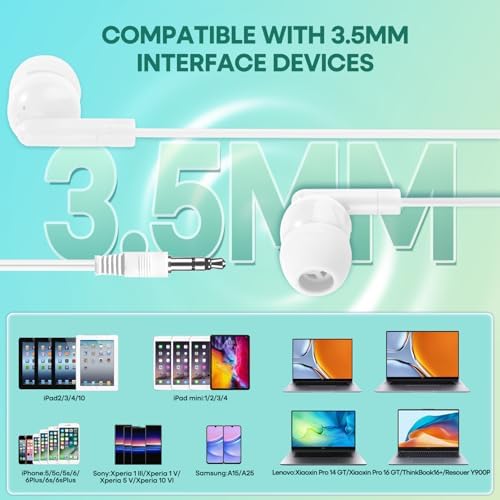 Bulk Kids Earbuds – 50 Pack Vibrant Wired Headphones for Classroom and Leisure Use, Durable Tangle-Free Design Compatible with 3.5 mm Devices for Enhanced Learning Experience