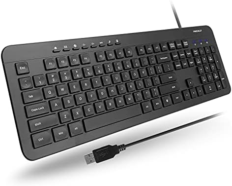 Experience Ultimate Comfort with the Macally Wired Ergonomic Keyboard – USB Full-Size Solution for Windows PC, Ideal for Home & Office Use – Boost Your Typing Efficiency with Integrated Multimedia Keys and Durable Design