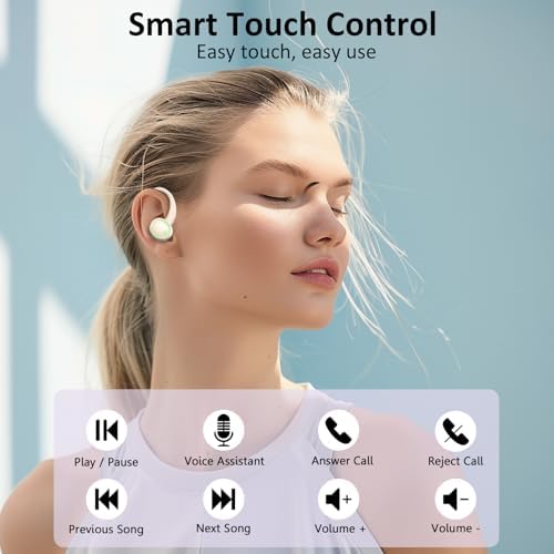 Ultimate Bluetooth 5.4 Sports Earbuds with 50-Hour Playtime, IP7 Waterproof Design, and Enhanced Deep Bass – Perfect for Fitness Enthusiasts and Runners in Vibrant Purple, Engineered for Unmatched Comfort and Superior Noise Cancellation