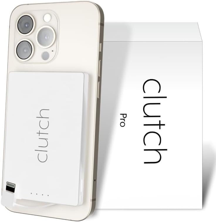 Lightweight Clutch Pro 5000 m Ah Portable i Phone Charger – TSA Approved Magnetic Power Bank for Travel – Built-in Lightning Cable – Perfectly Compatible with i Phone 14 & Earlier Models – Secure, Hassle-Free Charging at Just 3.7 oz – Elevate Your Travel Experience with Reliable Power Solutions