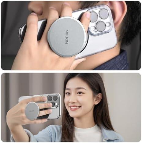 Enhance Your Smartphone Experience with Nillkin Mag Safe Phone Grip Ring Holder – Removable Magnetic Stand for i Phone 16/15/14/13/12 & Select Samsung Models – Black – Ultimate Grip Stability and Versatile 360-Degree Viewing Angle – Sleek Design, Easy Installation, and Residue-Free Removal