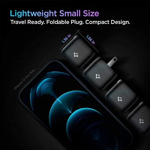 Spigen 40 W Dual USB-C Wall Charger with Ga N Technology – Fast Charging for i Phone 15 Pro Max, Mac Book Air & Galaxy Z Flip 5 | Compact, Foldable Design for On-the-Go Convenience | Dual 30 W Output for Simultaneous Device Charging | Optimal Efficiency & Durability for Modern Tech Users