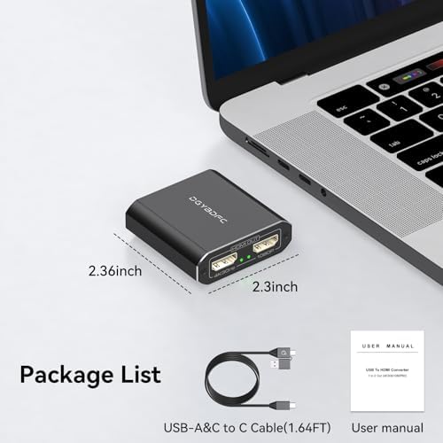 Unlock Your Full Potential with the USB C to Dual HDMI Adapter – Dual 4 K@60 Hz Extended Display for Mac Book Pro & Air – Effortless Plug-and-Play Setup for Gamers & Professionals – Experience Unmatched Productivity with Stunning Visuals and Seamless Multitasking