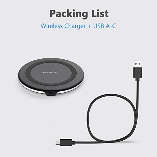 Yootech 10 W Max Fast Wireless Charging Pad – Universal Compatibility for i Phone 16 Series, Samsung Galaxy S22/S21/S20, and Air Pods Pro 2 – Sleek, Compact Design with Advanced Safety Features – Efficient Charging Solution for Home, Office, and Travel – Tangle-Free Power Experience without AC Adapter – Perfect for Modern Lifestyles