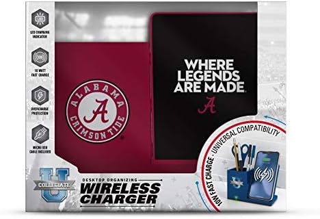 NCAA Unisex Fast Wireless Charging Stand & Desk Organizer – Stylish Multi-Device Charger for Sports Enthusiasts, Efficient Workspace Solution with Built-in Accessory Compartments