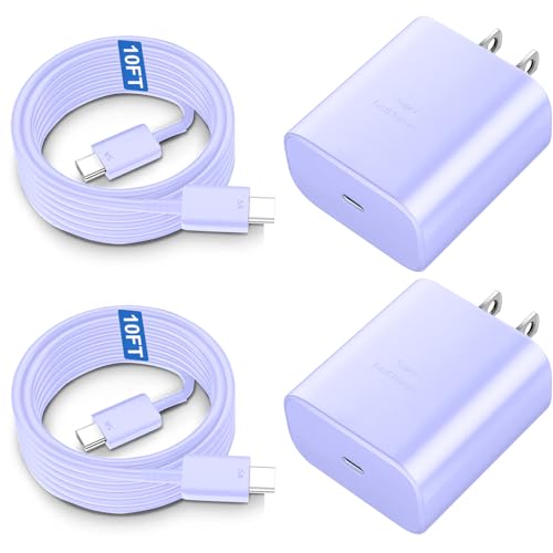 Ultra-Fast 45 W Samsung USB-C Wall Charger with 6.6 FT Cable – Optimal Charging Solution for Galaxy S25 Ultra, S24, S23, S22, Note 10/20 & Tab S8/S7 – Compact Design with Advanced Safety Features for Rapid Device Power-Up