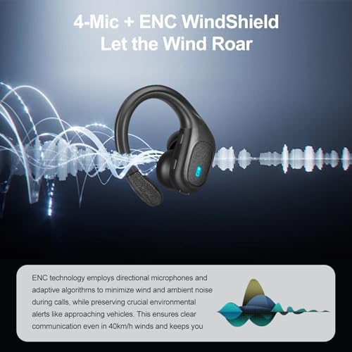 Transform Your Workout Routine with HEING Waterproof Bluetooth Earbuds – Advanced 5.0 Connectivity, Long-Lasting Battery, Ergonomic Over-Ear Design, LED Charge Indicator, and Integrated Microphones for Seamless Hands-Free Calls – Perfect for Fitness Enthusiasts, Runners, and Outdoor Adventurers
