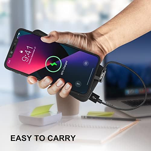 Dasku 3 FT 90-Degree USB C to Lightning Charging Cable – Fast 20 W Nylon Braided Cord for i Phone 14/13/Pro/12/Max/11/XS/XR/8/Plus – Ultimate Durability & Efficient Data Sync for Tight Spaces