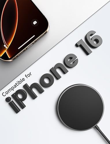 JSAUX 15 W Mag-Safe Wireless Charger Duo – Fast Charging Magnetic Pad for i Phone 16/16 Plus/16 Pro/16 Pro Max/i Phone 15/14/13/12 Mini and Air Pods – Dual Pack for Ultimate Compatibility and Portability, Sleek Black Design for Effortless Power-Up