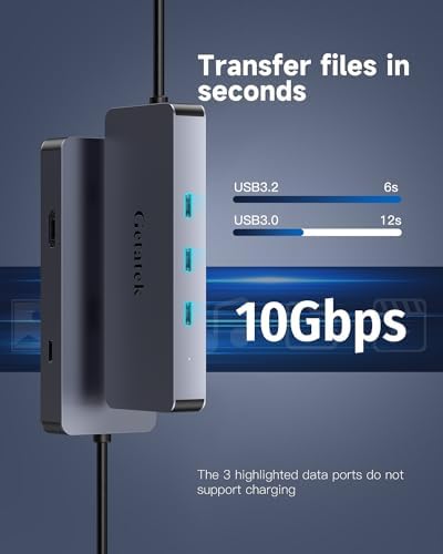 Enhance Your Digital Workflow with the Premium 6-Port USB-C Ethernet Hub – Unleash 10 Gbps Data Speeds, Stunning 4 K@60 Hz HDMI Output, and 100 W Power Delivery for Mac Book, Dell, Lenovo, i Phone 15 & Pro Max – Ideal for Professionals Seeking Seamless Connectivity and Versatile Performance!