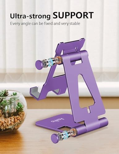 Cell Phone Stand for Desk, Adjustable Desktop Phone Holder Stand, Foldable Moblie Phone Dock for iPhone 15 14 13 12 11 Pro Xs Max Xr X 8 7 6 5 5s SE Nintendo Switch All Phones, Rose Gold – Enhanced Compatibility and Speed