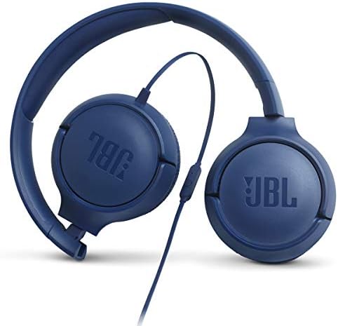 JBL Tune 500 Wired On-Ear Headphones – Lightweight, Portable Design with Pure Bass Audio for Optimal Sound Quality, Tangle-Free Cable for Easy Storage, One-Button Mic for Effortless Hands-Free Calling & Voice Activation – Perfect for Daily Use and Travel (Black)