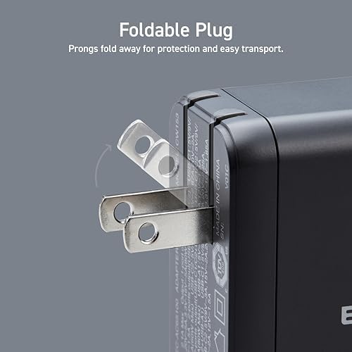 Ultra-Fast ELECOM 150 W USB-C Wall Charger Block – Compact Multi-Port Ga N II Adapter for Rapid Charging of Laptops, Tablets, i Phones & More – Enhanced Safety Features for All Devices – Perfect for On-the-Go Charging Solutions