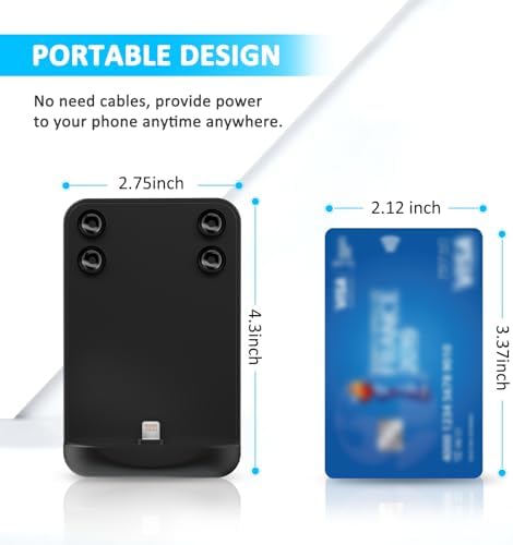 Compact 10,000 m Ah i Phone Power Bank with Metal Stand – Fast Charging External Battery Pack for i Phone 14, 13, 12, 11, and More – Sleek Black Design for Ultimate Portability and Hands-Free Convenience – Universal Compatibility and Enhanced Charging Speed