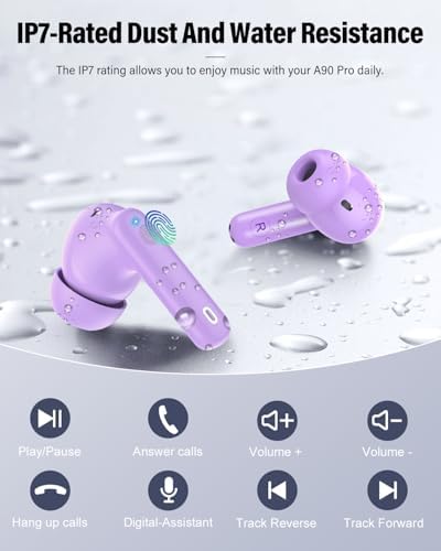 Elevate Your Audio Experience with Rose Gold Wireless Earbuds – Bluetooth 5.4 Connectivity, IP7 Waterproof Protection, and 36-Hour Playtime – Perfect for Active Lifestyles, Sports, and Seamless Communication – Stylish Comfort and Superior Noise-Cancellation for Uninterrupted Listening