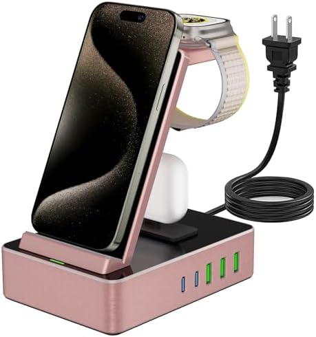 Power Up Your Workspace with the 100 W Aluminum Alloy 8-in-1 Wireless Charging Station – Fast USB-C Dock for i Phone, i Watch & Air Pods Pro – Sleek, Durable Design for Multi-Device Efficiency