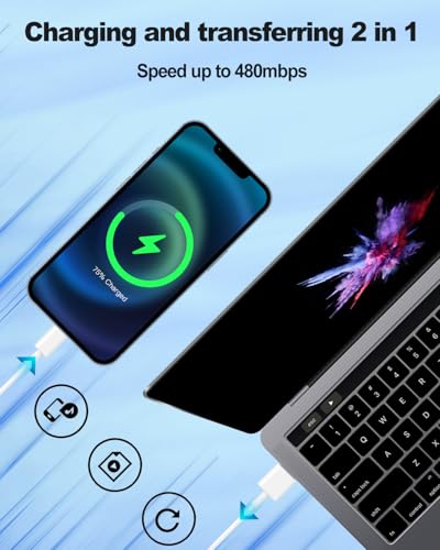 6 FT Lightning to USB A Carplay Charging Cable – Dual Pack for Apple i Phone 14, 13, 12, 11 Pro Max, XR, XS, X, 8, 7, 6 Plus, SE & i Pad – High-Speed Data Transfer & Durable Design for Enhanced In-Car Connectivity and Convenience