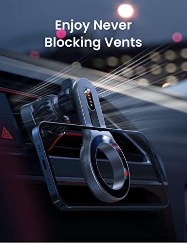 LISEN Mag Safe Car Mount – Ultra-Strong Magnetic Phone Holder for i Phone 16, 15, 14, 13 Pro Max – Effortless Hands-Free Access with 360° Rotation and Air Vent Design – Essential Car Accessory for Enhanced Safety and Connectivity