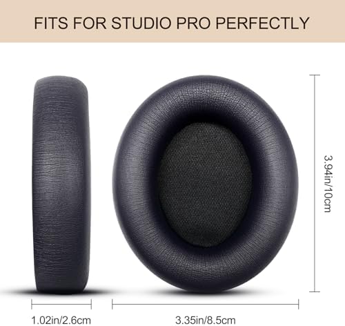 Revolutionize Your Listening with GVOEARS Navy Blue Ear Pads – Premium Protein Leather Replacement Cushions for Beats Studio Pro Wireless Headphones, Unmatched Comfort & Acoustic Excellence, Secure Adhesive for Long-Lasting Fit