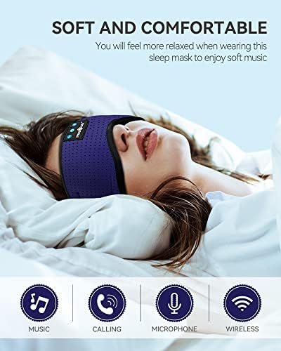 Transform Your Sleep Experience with the MUSICOZY Bluetooth Sleep Mask – Premium Wireless Eye Cover Featuring Built-In Earbuds for Ultimate Comfort, Perfect for Side Sleepers, Office Relaxation, and Travel – Advanced Bluetooth 5.4 Connectivity for Effortless Pairing and High-Quality Sound, Ideal Tech Gift for Anyone Seeking Restful Slumber.