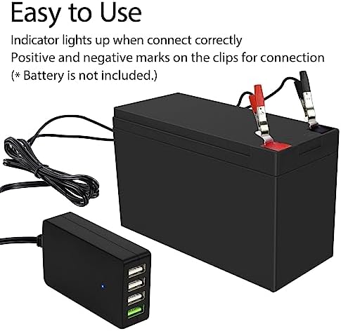 Le Motech Ultra-Fast Multi-Port USB Power Adapter – Compact 12 V/24 V to 5 V DC Converter for i Phone, Android, and Tablets – Versatile Charging Station for Travel and Outdoor Use – Reliable Power Solution with Four USB Ports for Quick Device Charging